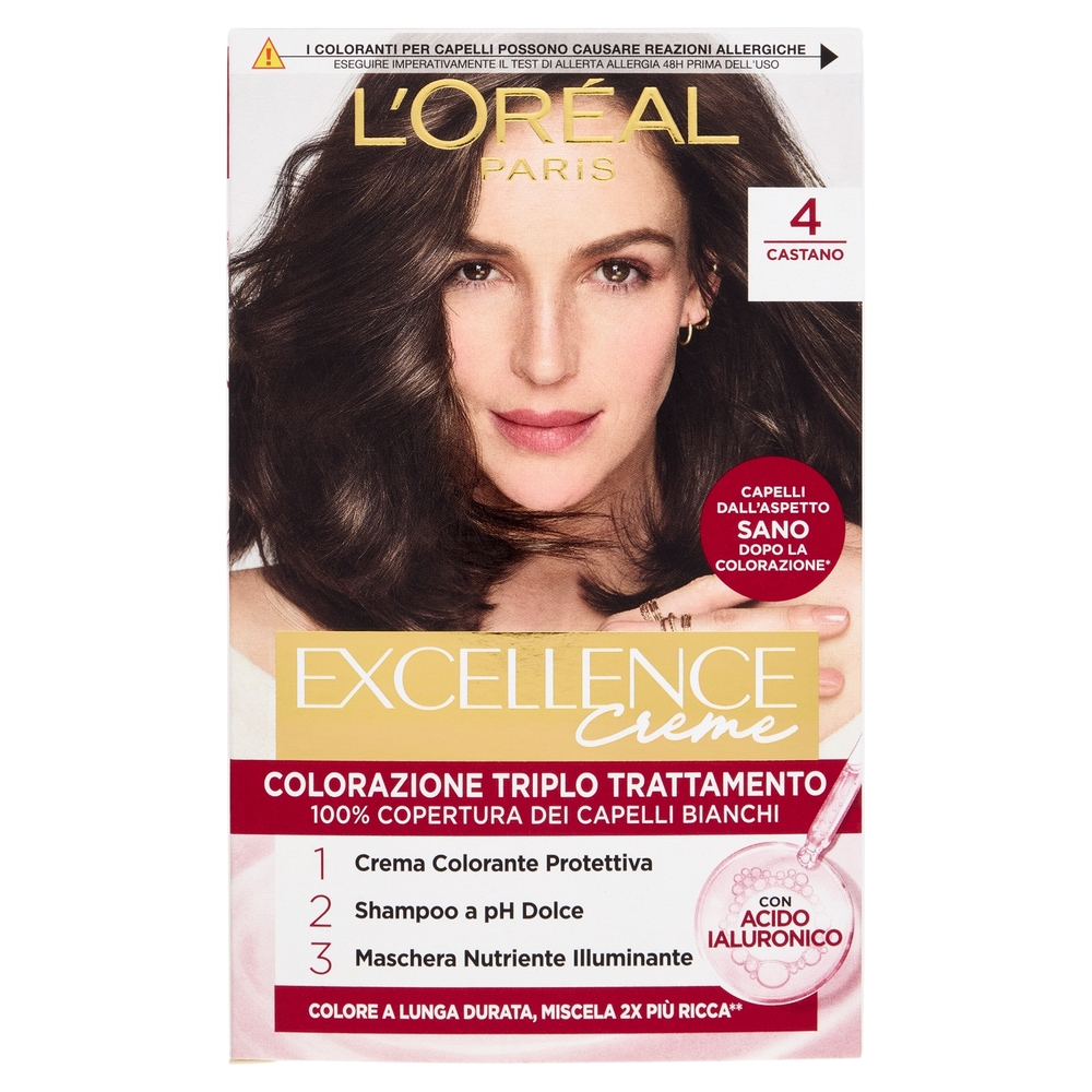 L'Oréal Paris Excellence Creme Colorazione Triplo Trattamento 4 Castano